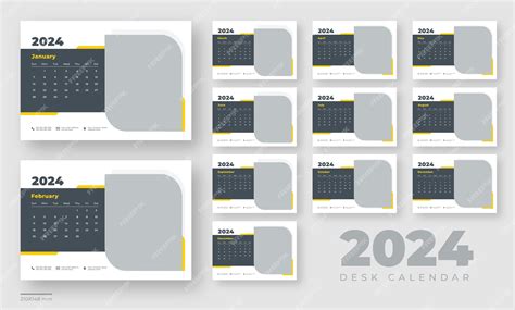 Premium Vector | Desk calendar 2024 planner template corporate desk ...