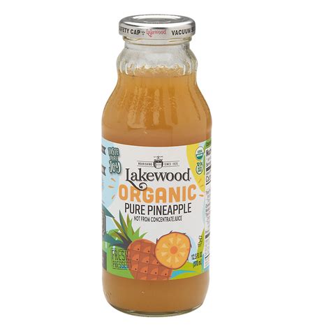 Lakewood Organic Juices Pure Pineapple 12 5 Oz Bottle Nassau Candy