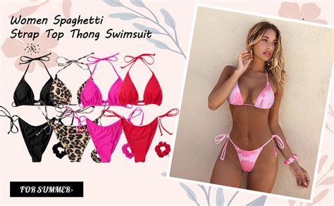 Amazon MOSHENGQI Women Sexy Brazilian Bikini 2 Piece Spaghetti