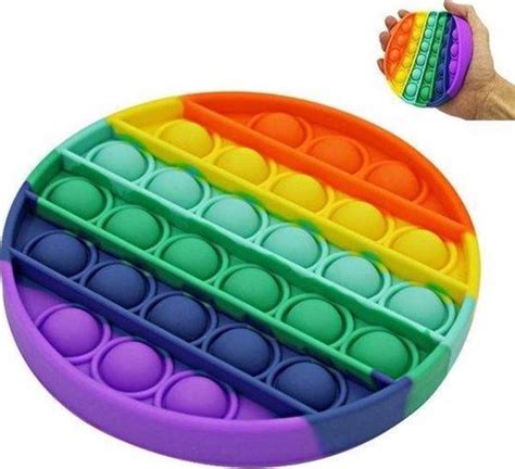 Origineel Pop It Fidget Toy Regenboog Ronde Vorm Multi Colour