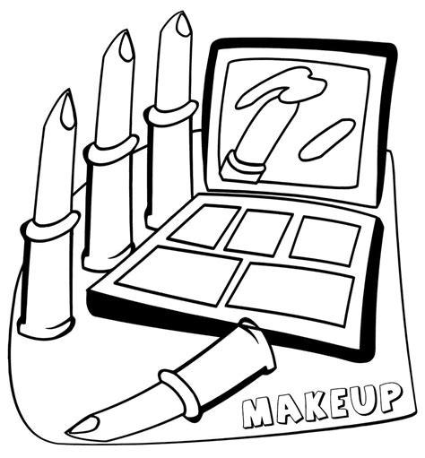 Easy Makeup Set Coloring Page - Free Printable Coloring Pages for Kids