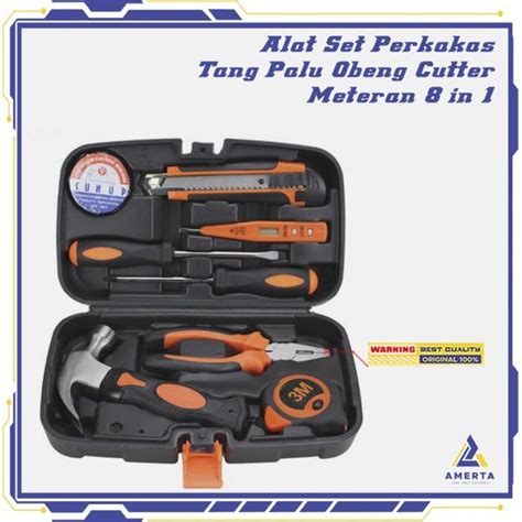 Jual Alat Set Perkakas Tang Palu Obeng Cutter Meteran 8 In 1 Di Lapak