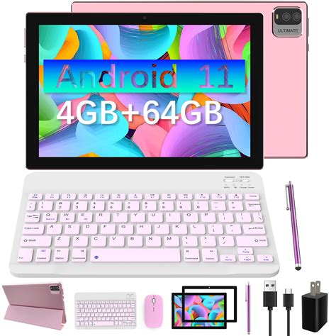 2 in 1 Tablet, 10 inch Android 11 Tablet with Keyboard 4GB+64GB+512GB ...