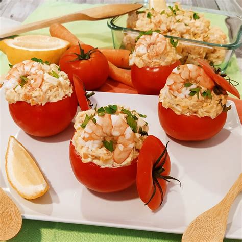 Tomates Rellenos De Ensaladilla De Langostinos El Cuaderno De Mis Recetas