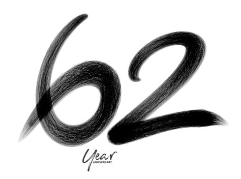 62 Years Anniversary Celebration Vector Template 62 Years Logo Design