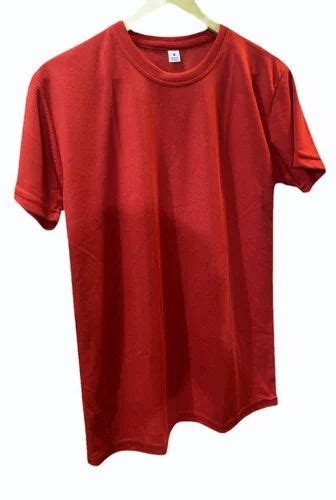 Unisex Red Promotional Round Neck Dri Fit T Shirt Solid At Rs 85 Piece