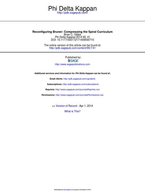 Reconfiguring Bruner- Compressing the Spiral Curriculum | PDF ...