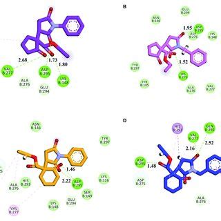 A Superimposed Binding Modes Of Compounds Purple Pink