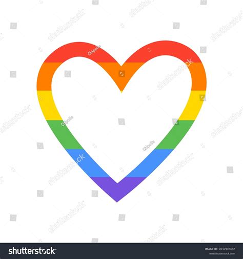 Flat Vector Cartoon Illustration Rainbow Heart Stock Vector Royalty Free 2032992482 Shutterstock