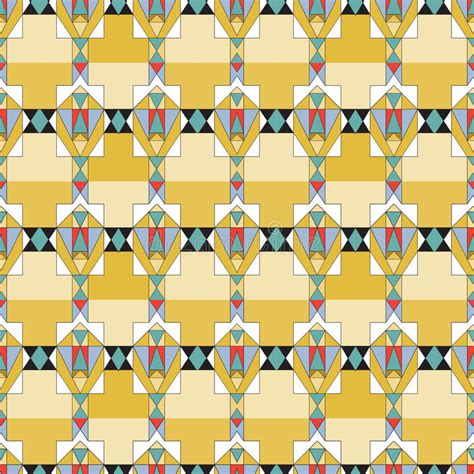 Geometric Abstract Seamless Patterns Set Stock Illustration