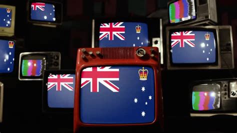 Flag of Victoria, Australia, on Retro TVs., Stock Footage | VideoHive