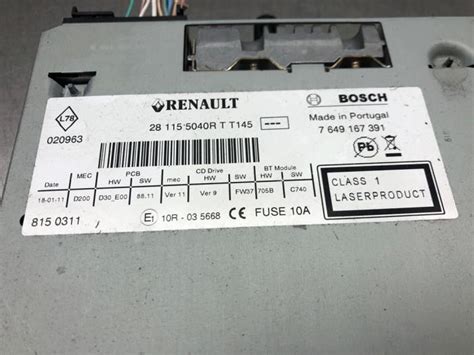 Radio CD Spieler Renault Scénic III 1 4 16V TCe 130 281155040R RENAULT