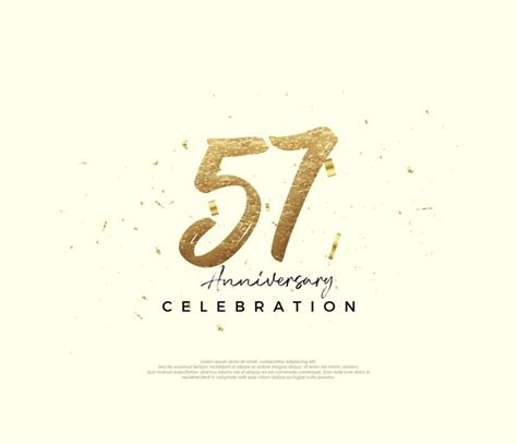 Premium Vector 57th Anniversary Celebration With Gold Glitter Numbers