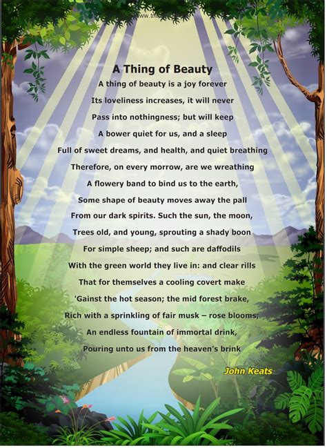 A Thing Of Beauty Poem By John Keats Unit 4 8th English