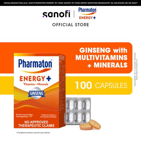 Pharmaton Energy With Ginseng Plus Vitamins Minerals Tablets