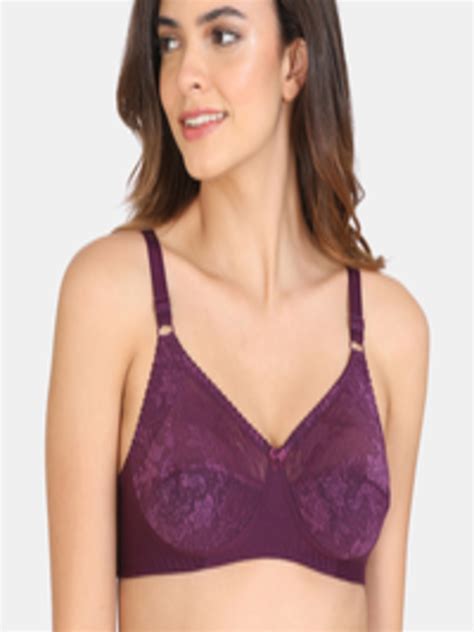 Buy Rosaline By Zivame Purple Floral T Shirt Bra Half Coverage Bra For Women 14556968 Myntra