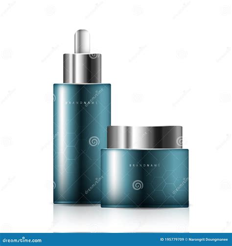 Cosmetic Product Poster Bottle Package Design With Collagen And