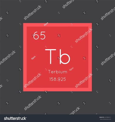 Terbium Simple Style Tile Icon Chemical Stock Vector Royalty Free