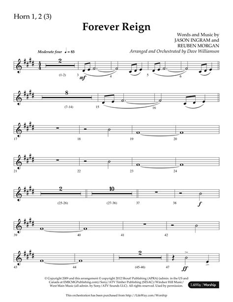 Forever Reign Choral Anthem Satb French Horn Sheet Music Pdf Lifeway