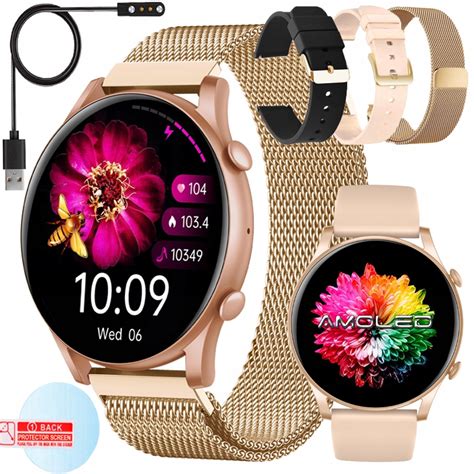 Smartwatch Zegarek Damski Polskie Menu Rozmowy Ci Nienie Puls Sport