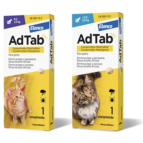 Comprimidos Masticables Antiparasitarios AdTab Para Gatos Formato De 2