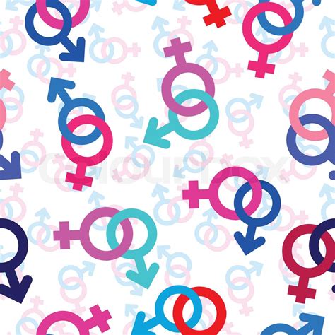 Vector Seamless Gender Hintergrund Männlich Weiblich Symbolmuster Stock Vektor Colourbox