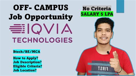 IQVIA Recruitment CTC 5 LPA Software Engineer Off Campus Jobs No