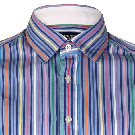 Hackett Bright Multi Coloured Stripe Mens Shirt Ebay