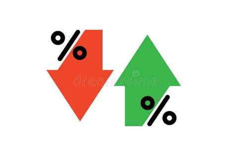 ícone De Seta Para Cima E Para Baixo Percentagem De ícone Plano