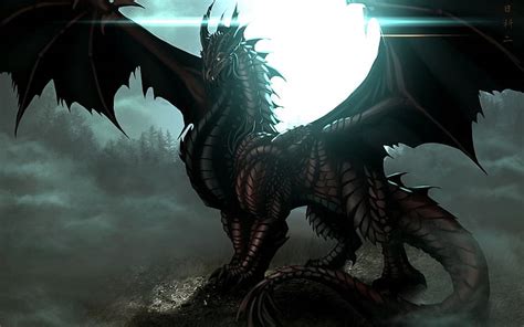 Online crop | HD wallpaper: art, dark, dragon, fantasy | Wallpaper Flare