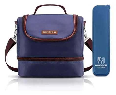 Bolsa T Rmica Lancheira Marmita Kit Porta Talheres Bst Cor Azul A O