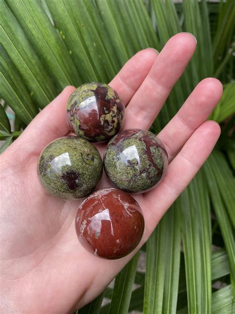 Dragon Blood Jasperdragon Bloodstone Sphere 30 34mm The Raw Rock