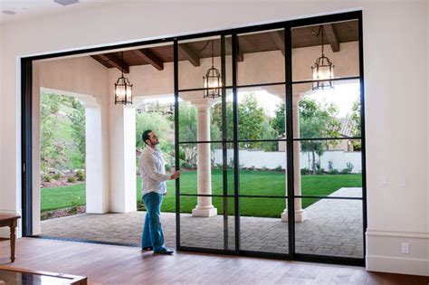 Steel Pocket Sliding Doors Mediterranean Patio Orange County By