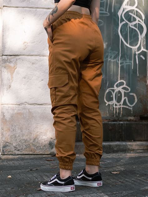 Calça Cargo Jogger Sarja Riot Caramelo