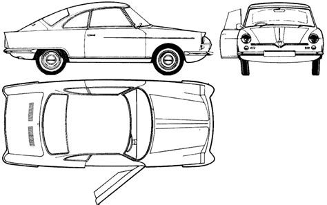 1965 NSU Prinz Sport Coupe blueprints free - Outlines