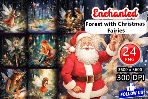 Enchanted Forest With Christmas Fairies Graphic By Aamo Creative Fabrica