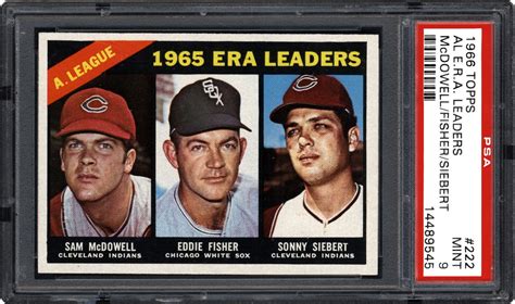 1966 Topps Al Era Leaders Sam Mcdowelleddie Fishersonny Siebert