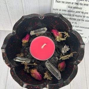 Witch Lilith Black Salt Bowl Lilith Offering Bowl Witchcraft Ritual