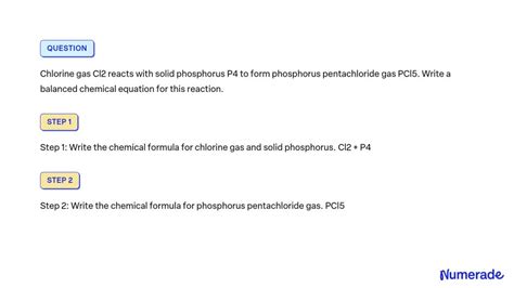 SOLVED Chlorine Gas Cl2 Reacts With Solid Phosphorus P4 To Form