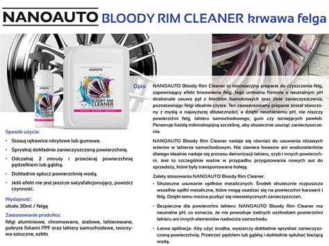 Nanoauto Bloody Rim Cleaner P Yn Do Mycia Felg Krwawa Felga Chemia Pl