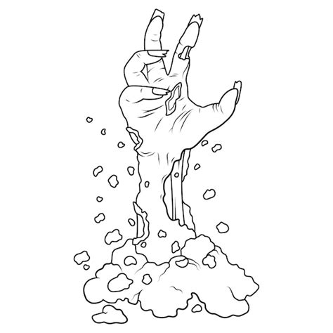 Premium Vector A Cartoon Of A Zombie Hand Coming Out Of The Ground