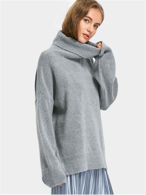 Oversized Grey Turtleneck Sweater Cocktail Dresses 2016