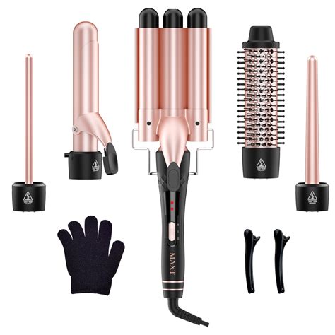 Beach Wave Curling Iron Wand, 8 in 1 Hair Waver 3 Barrel Curling Iron