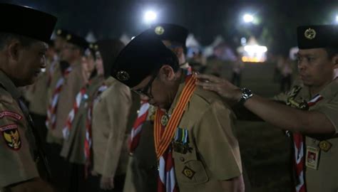 Puncak Peringatan Hari Pramuka Ke Di Cibubur Bima Arya Diberi