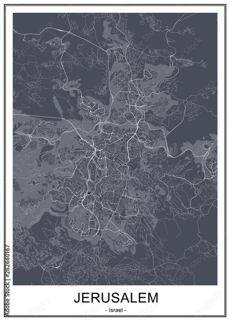 map of the city of Jerusalem, Israel Stock Vector | Adobe Stock