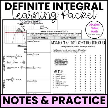 Calculus Ab The Definite Integral Guided Notes Partner Practice