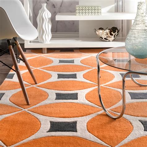 Sorrento Geometric Handmade Tufted Orange Area Rug And Reviews