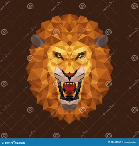 Lion Head Polygon Geometric Vector Illustration Stock Vector