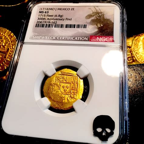 Mexico 2 Escudos 1711 13 NGC 63 1715 Plate Fleet Shipwreck Gold Cob