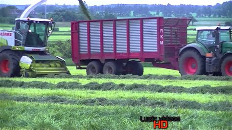 Gras H Ckseln Mit Claas Jaguar Und Fendt Youtube